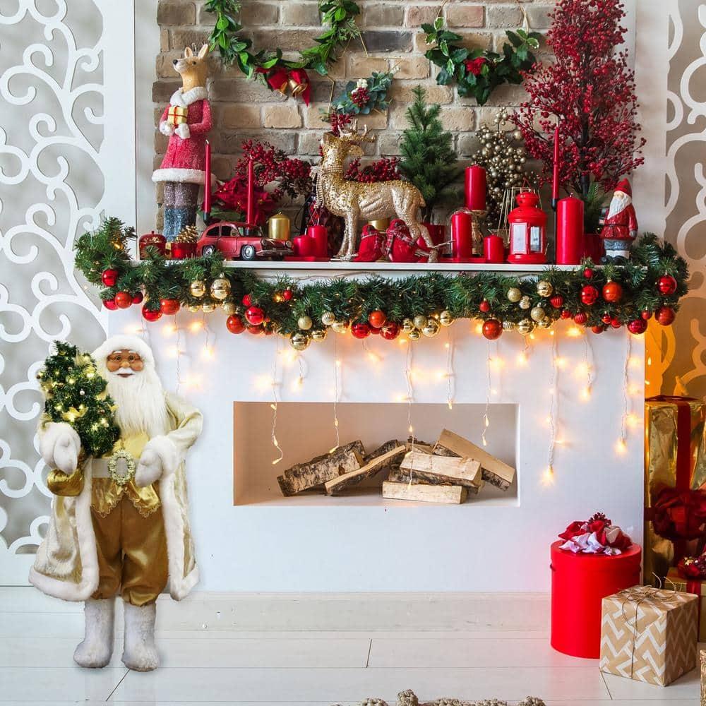 36 in. Christmas Santa Claus with Prelit Christmas Tree, Music, Lights and Motion
