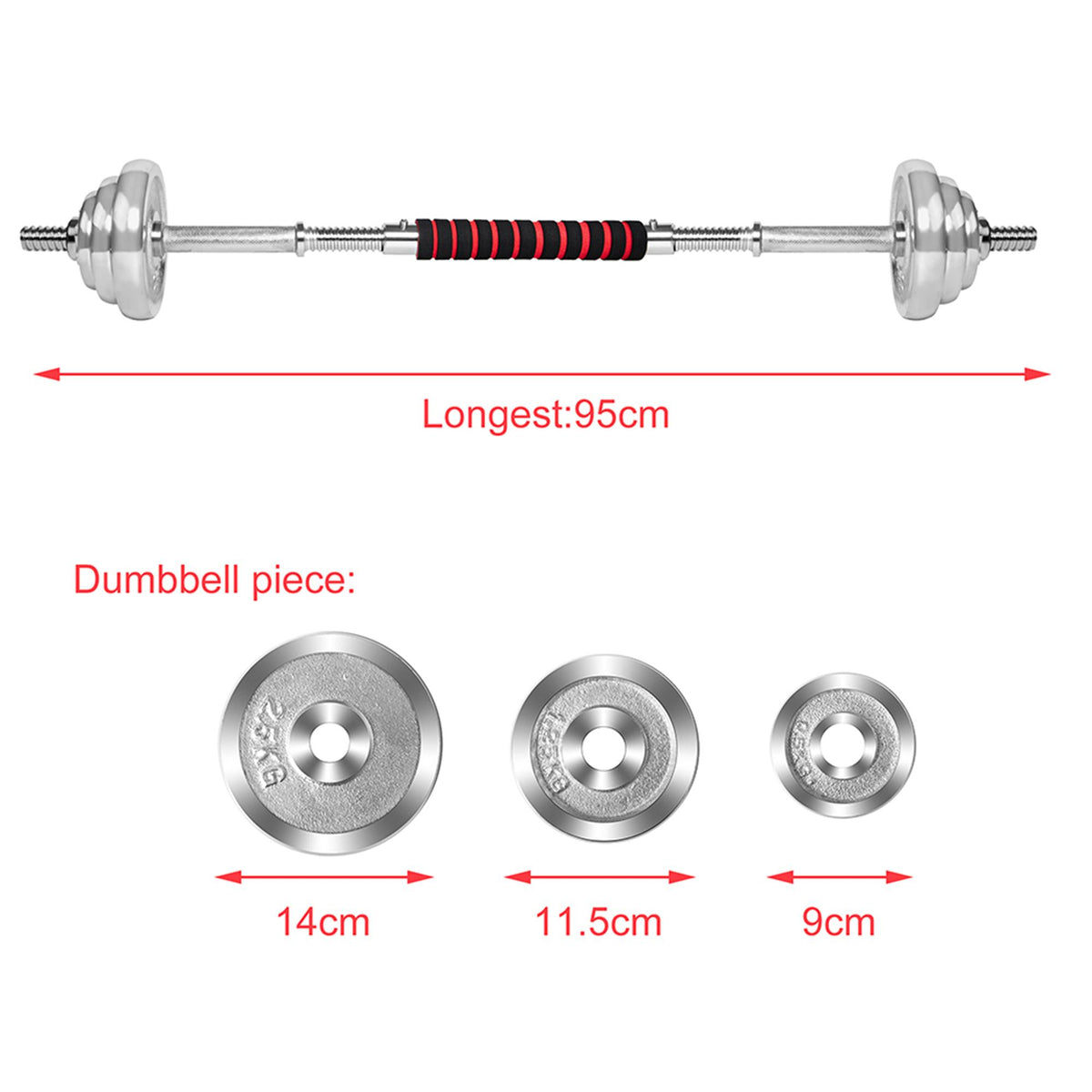 JANSION 66 LB Dumbbell Weights with Dumbbell Connector Multifunction Adjustable Dumbbells Barbell Set for Gym Training