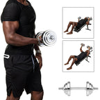 JANSION 66 LB Dumbbell Weights with Dumbbell Connector Multifunction Adjustable Dumbbells Barbell Set for Gym Training