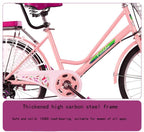 26 Inch Women Bike,Classic Bicycle Retro Bicycle,Cruiser Bike,Pink