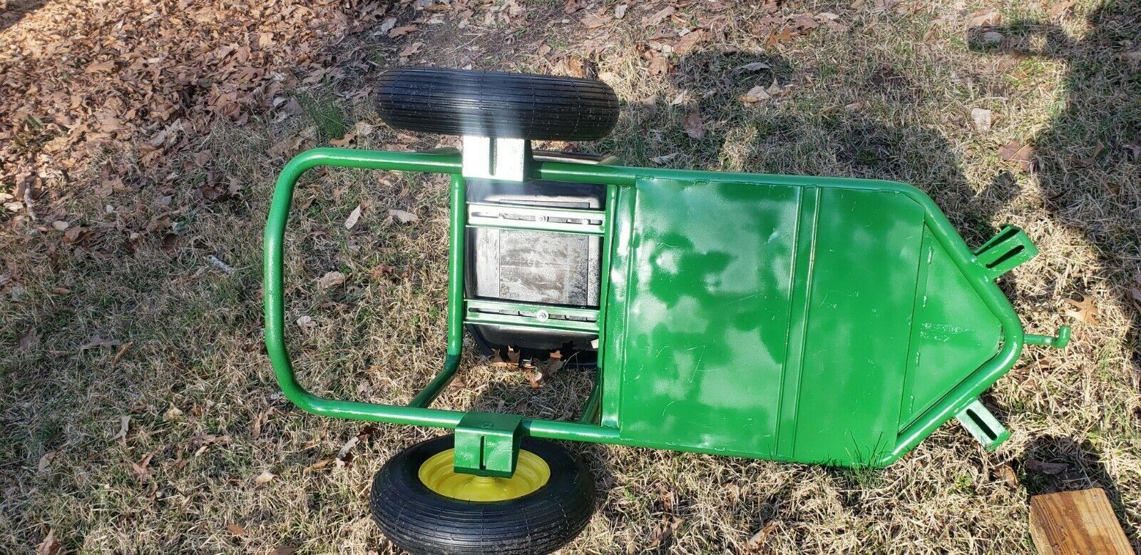 EXTREMELY RARE MADE IN USA JOHN DEERE 2 WHEEL SULKY (SIT-ON) W/NEW TIRES & PAINT