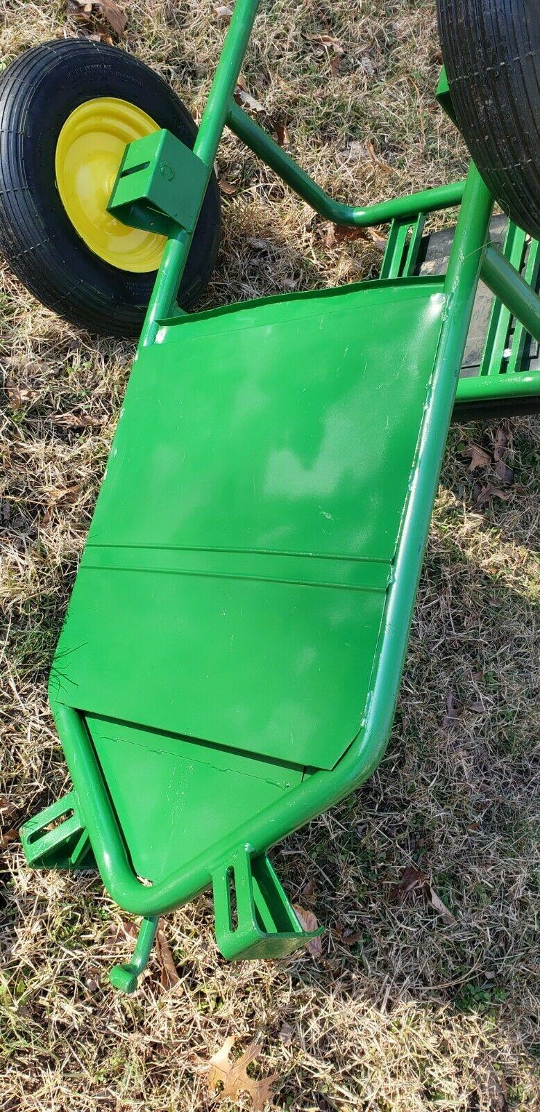 EXTREMELY RARE MADE IN USA JOHN DEERE 2 WHEEL SULKY (SIT-ON) W/NEW TIRES & PAINT