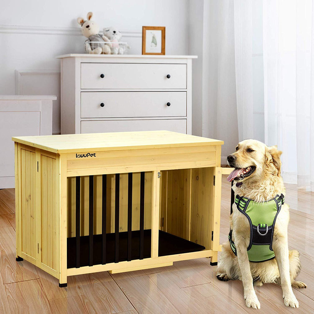 Lovupet Wooden Portable Foldable Pet Crate Indoor Outdoor Dog Kennel Pet Cawith Tray