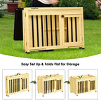 Lovupet Wooden Portable Foldable Pet Crate Indoor Outdoor Dog Kennel Pet Cawith Tray