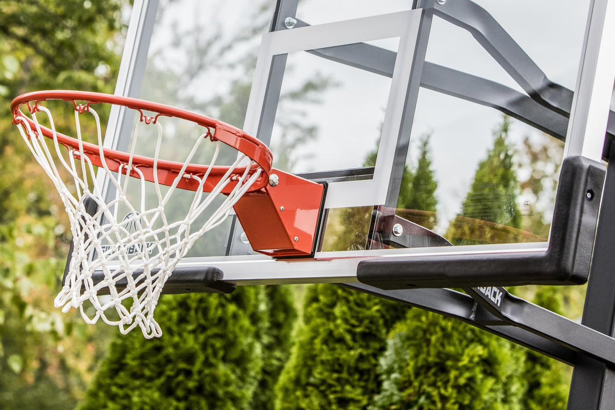 Silverback 54" In-ground Basketball Hoop with Tempered Glass Backboard, Pro-Style Breakaway Rim, and Backboard Pad