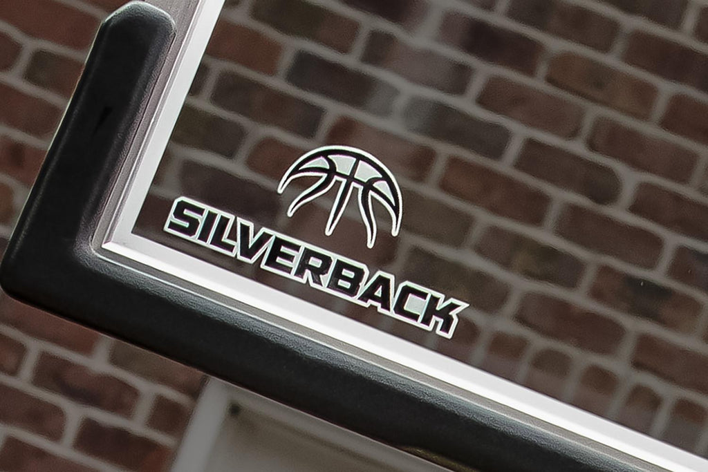 Silverback 54" In-ground Basketball Hoop with Tempered Glass Backboard, Pro-Style Breakaway Rim, and Backboard Pad