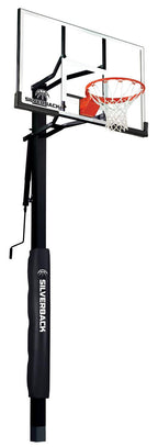 Silverback 54" In-ground Basketball Hoop with Tempered Glass Backboard, Pro-Style Breakaway Rim, and Backboard Pad