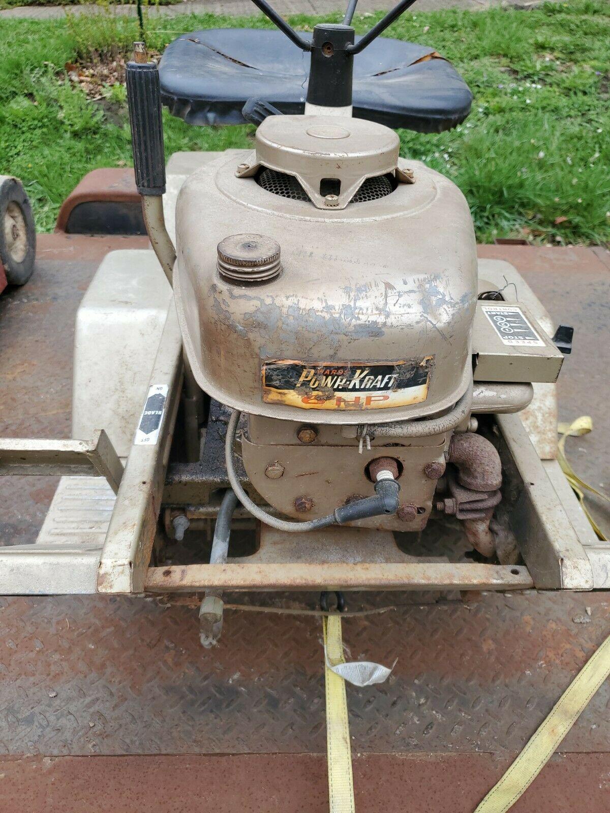 2 Vintage Montgomery Wards Power Kraft 6hp Riding Mower Lawn-Trac