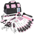 Pink Tool Set, 277 PCS Home Repairing Tool Kit, Pink Tool Bag with 13-Inch Wide Mouth Open StoraBag, Portable Home Tool Kit Including Hammer, Screwdriver, and Household Tools - Pink Ribbon