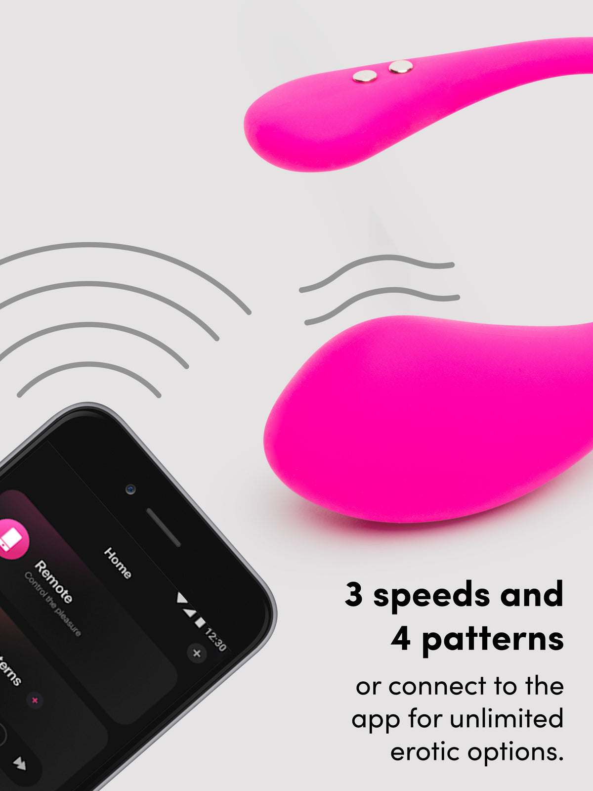 Lovense Lush 3 App Controlled Rechargeable Love Egg Vibrator, Pink