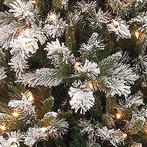Joedot Clear Prelit Incandescent Green Flocked Slim Christmas Tree, 7.5'