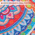 9pc Quilt Set - Super Beautiful Gorgeous Flowers Cotton Bedspreads-Queen-American VillaOrange