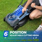 18-Inch Electric Lawn Mower, 40V Brushless Cordless Push Mower with 4.0Ah Battery &amp; Charger, 2-in-1 Mulching/Bagging, 6-Position Height for Small to Medium Yards