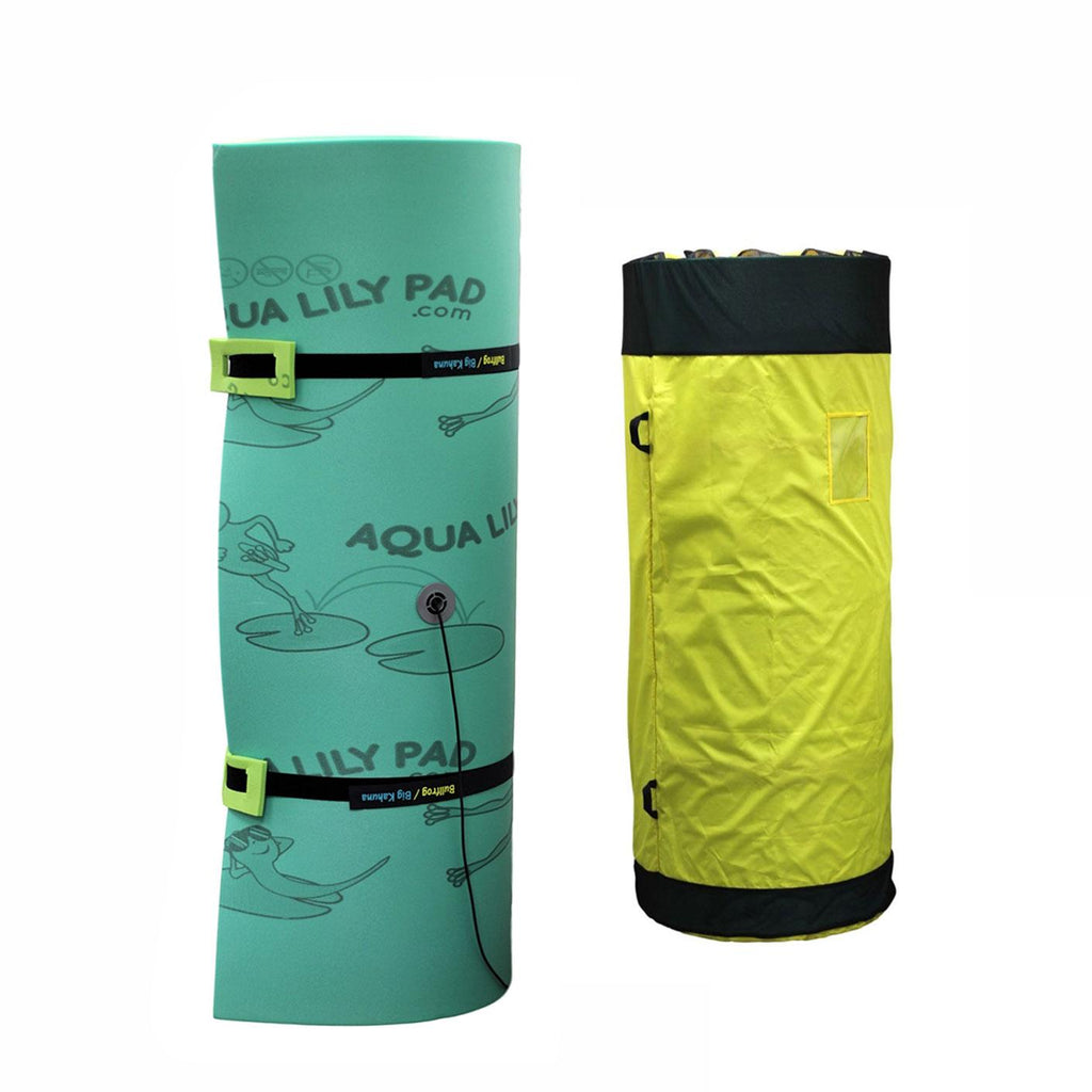 Aqua Lily Pad 20 Foot Bullfrog Water Playground Floating Foam Island Bundle with Mesh Vented Nylon Storage Bag for 16, 20, and