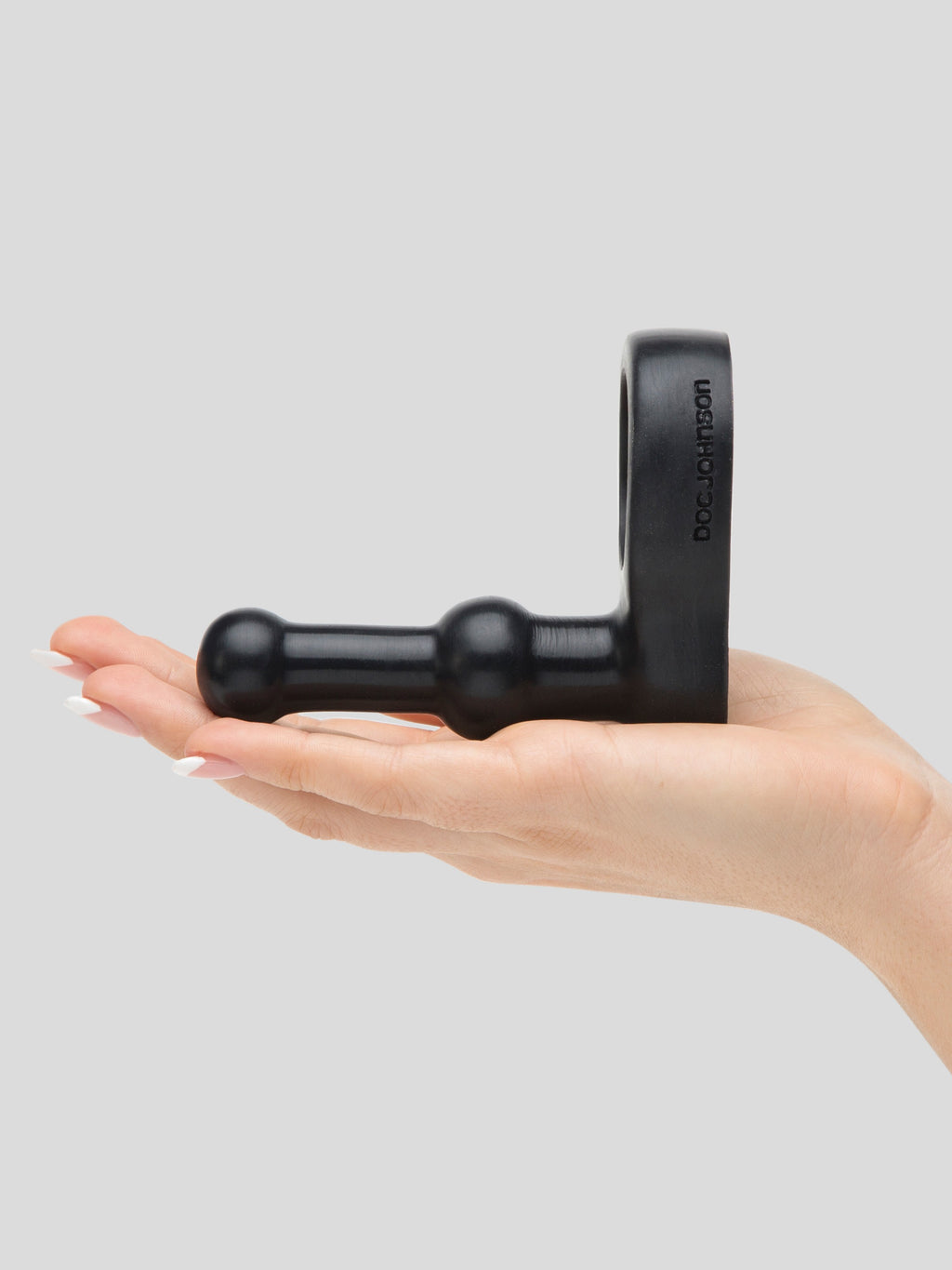 Doc Johnson Platinum The Double Dip Silicone Cock Ring and Probe, Black
