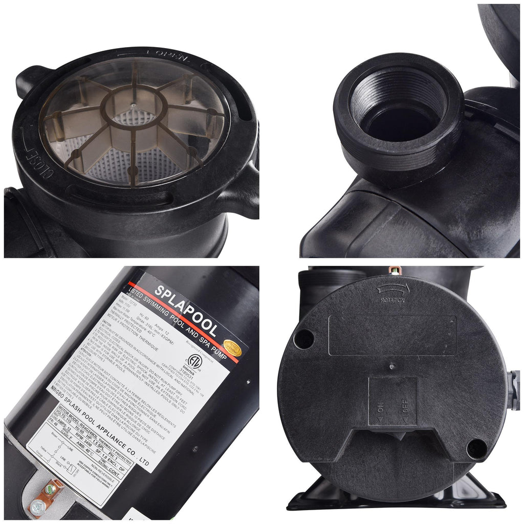 yescom 1.5 hp 4980gph above ground swimming pool water pump strainer