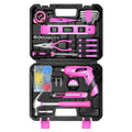 Pink Tool Set for Women,130 Piece Home Tool Kit for Women with 3.6V Cordless Rechargeable Screwdriver,Basic Household Tool Kit Set for Home,Apartment,ColleDorm & DIY Projects