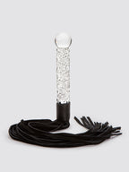 Icicles No 38 Glass Dildo with Leather Flogger, Clear