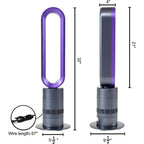 Goory 26-inch Space Heater Tower Fast Heating Warmer Electric Heaters Fan Remote Control Indoor Home Purple+32in