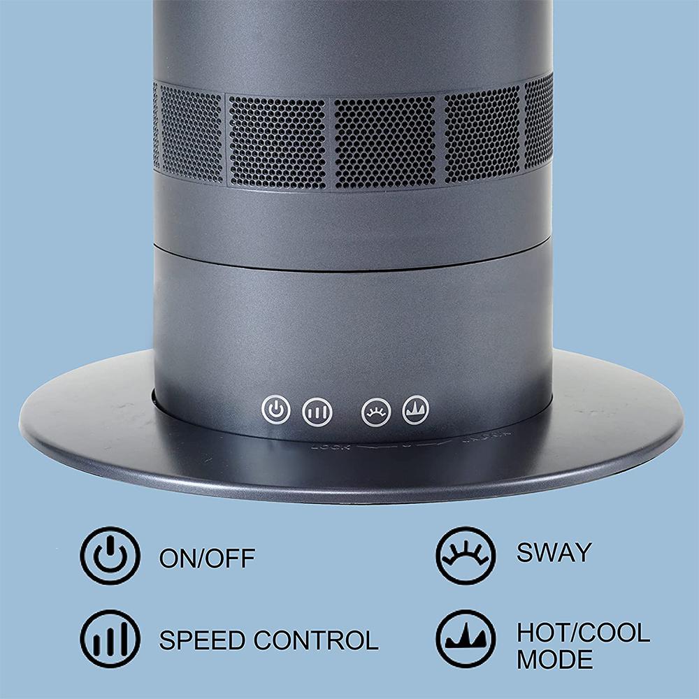 CUH Instant Heaters Fan Cooling Fast Space Heater Tower Simple Heating Remote Control Bedroom Office Purple+32in