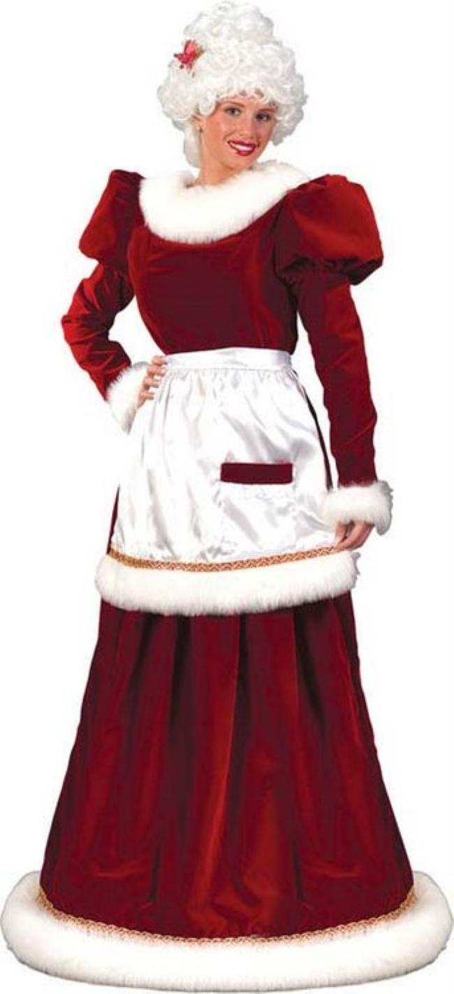 Ultra Velvet Mrs. Claus Christmas Costume - Adult Size Medium/Lar(10-14)