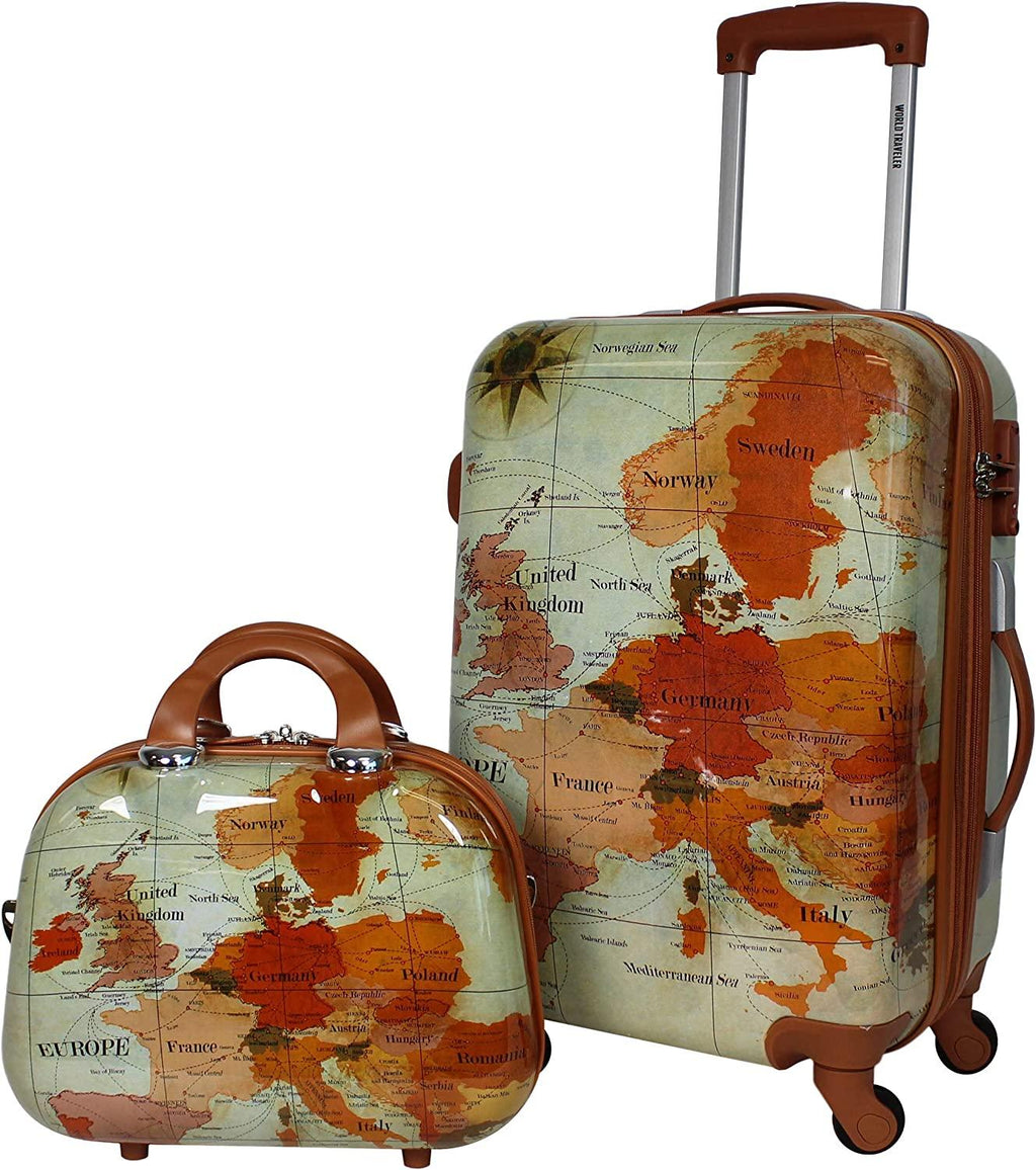 Europe 4-Piece Spinner Luggage Set with TSA Lock, Brown