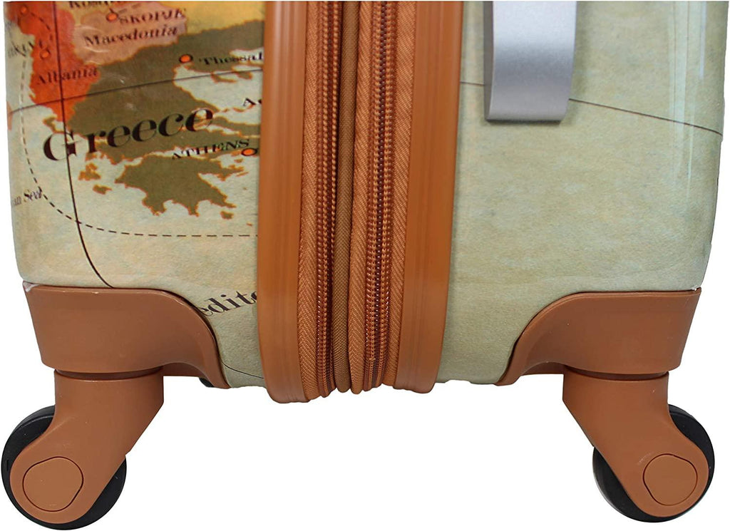 Europe 2-Piece Carry-On Spinner Luggage Set with TSA Lock, Brown, One_Size