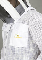 sting proof premium 3 layer unisex white mesh beekeeping suit ultra ventilated beekeeping suit fencing veil-2xl