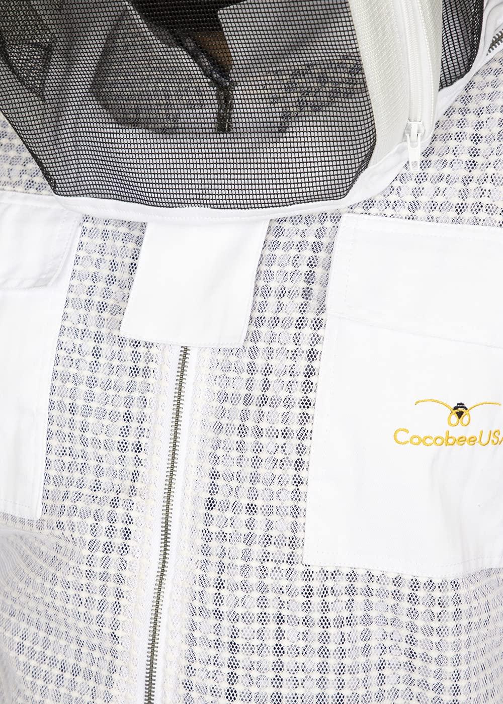 sting proof premium 3 layer unisex white mesh beekeeping suit ultra ventilated beekeeping suit fencing veil-2xl