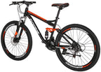 Eurobike S7 Mountain Bike 27.5 Inche Mutil Spoke Wheels Dual Suspension 21 Speed Mountain Bicycle Black Orange