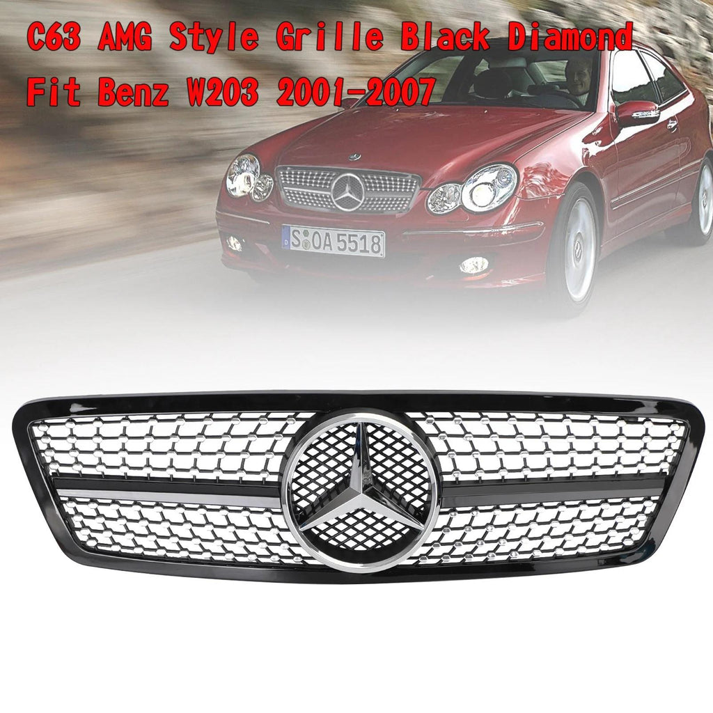 2001-2007 W203 Sedan C230 C320 C240 Benz Grill Black Diamond Generic