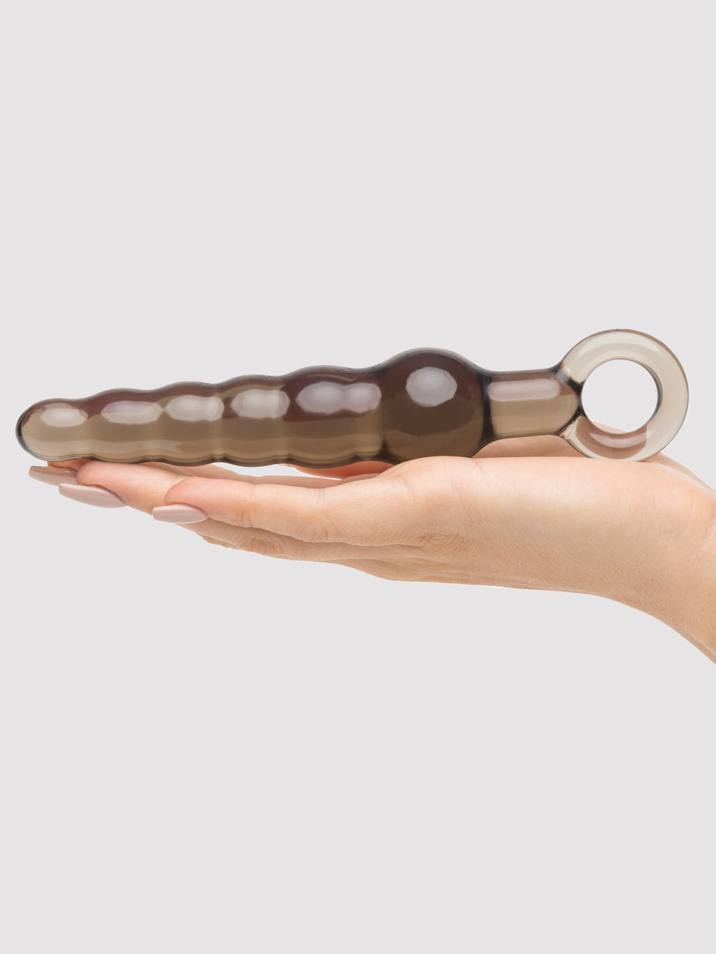 BASICS Beaded Anal Prober with Finger Loop 5.25 Inch, Black