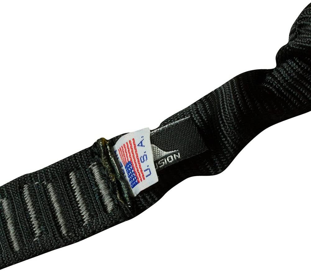 Fusion Tactical 6ft 72"" x1 Internal Elastic Bungee Military Police Personal Retention Helo Lanyard with Snap Hook Shackle 23kN Black (LH-32-8001-2999-BK72)