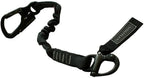 Fusion Tactical 6ft 72"" x1 Internal Elastic Bungee Military Police Personal Retention Helo Lanyard with Snap Hook Shackle 23kN Black (LH-32-8001-2999-BK72)