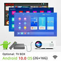 1080p 4k full hd 3d portable home theater 150in led projector for tv android 10