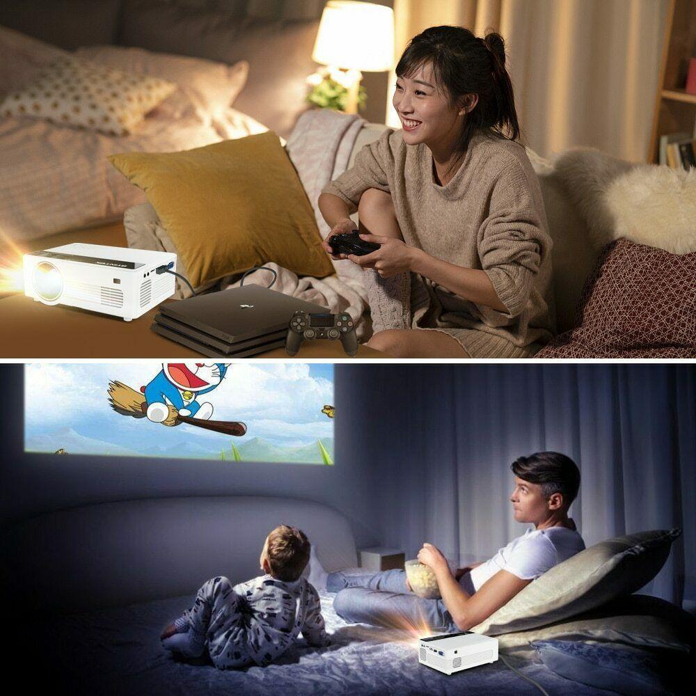 1080p 4k full hd 3d portable home theater 150in led projector for tv android 10