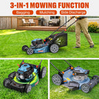 Gas Lawn Mower, 22" Self Propelled Gas Powered Lawnmower with 170cc OHV 4-Cycle Engine, 3-in-1 Walk-Behind Push Lawn Mower, 6-Position Height Adjustment
