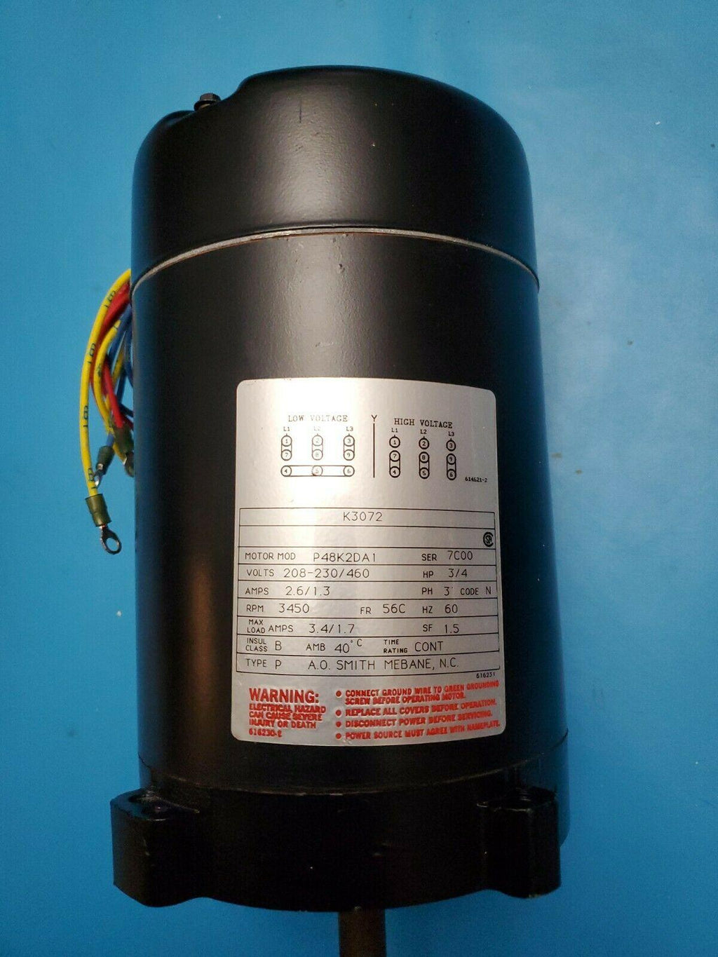 k3072 century 3/4hp pool pump electric motor, 3600rpm