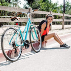 reezero Pave n' Trail Women's 7-Speed Hybrid Bike, 700c Wheels/ 17" Frame, Mint Green with Brown Seat and Grips, One Size