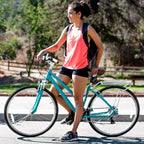 reezero Pave n' Trail Women's 7-Speed Hybrid Bike, 700c Wheels/ 17" Frame, Mint Green with Brown Seat and Grips, One Size