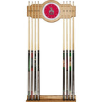 The Ohio State University Red Brutus 30 in. Wooden Billiard Cue Rack with Mirror