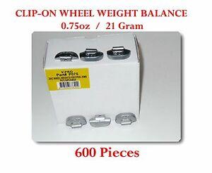 600 Pcs P Style Clip-on Wheel Weight  0.75oz 21 gram  P075 Led Free