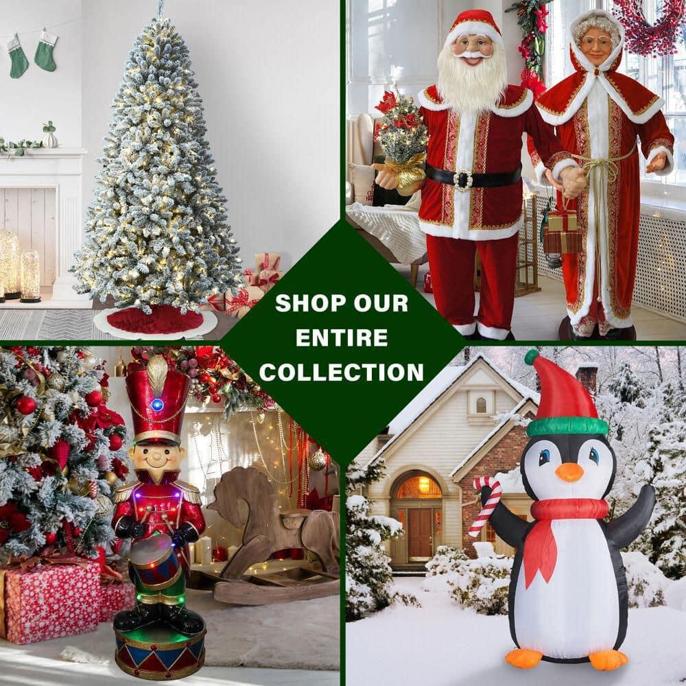 58 in. Christmas Dancing Mrs. Claus with Hooded Cloak and Basket
