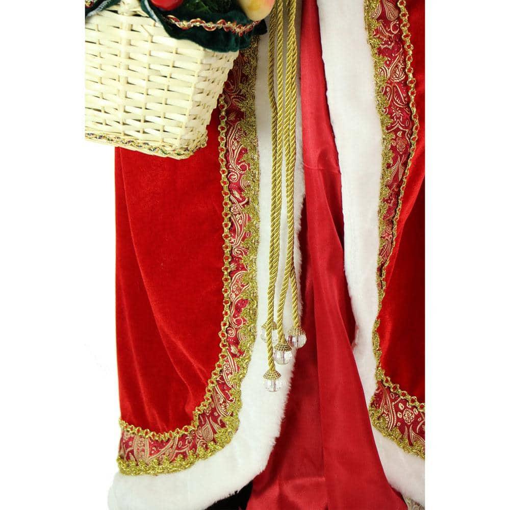 58 in. Christmas Dancing Mrs. Claus with Hooded Cloak and Basket