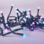 Gold Metal Rotating Artificial Christmas Tree Stand w/Twinkly App Controlled RGB Lights