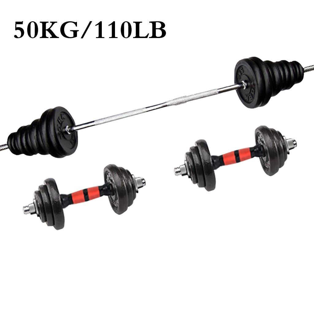 YOHOME PRODUCTS Men's Paint Dumbbell Fitness Sporting Goods Weightlifting Barbell Combination 50kg Set Paint Dumbbell Set