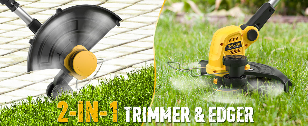 20v 13-inch Lawn Mower and 12-inch String Trimmer Combo with 2x4.0Ah Batteries and Charger, Grass Cutter with 5-Position Height Adjustment, Weed Wacker with 8pcs Line for Yard, Garden