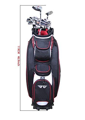 Eagole Super Light Golf Cart Bag,14 way Top and Full Length Divider ,10 Pockets (Black)