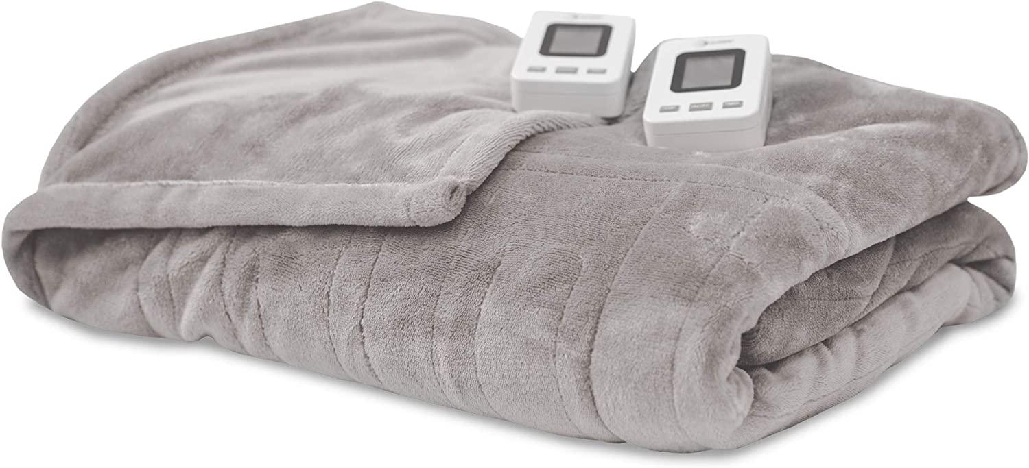 Heated Electric Blanket with SensorSafe, King, Soft Grey