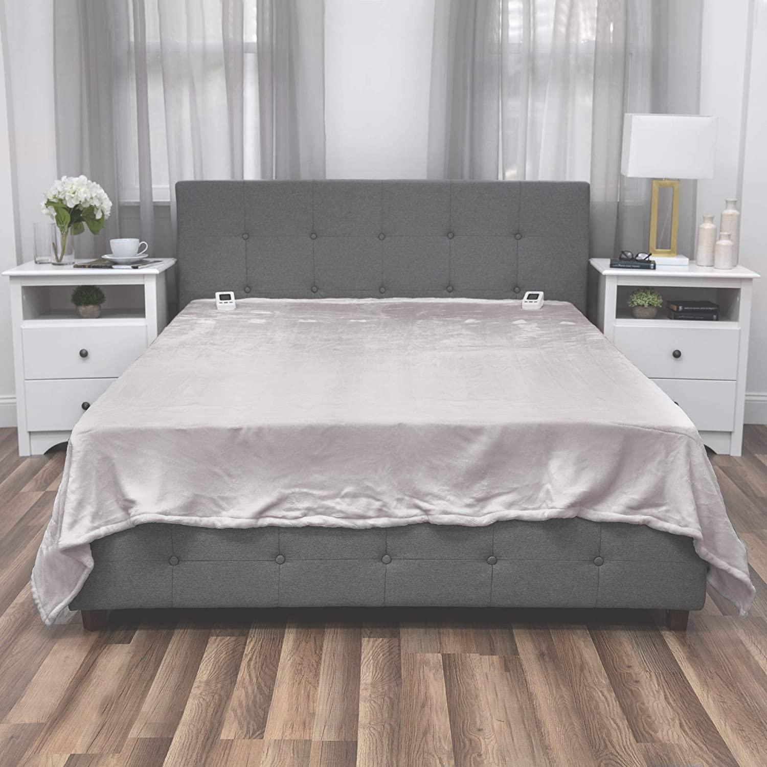 Heated Electric Blanket with SensorSafe, King, Soft Grey